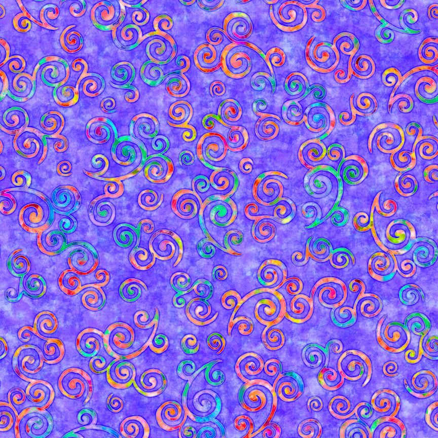 Quilting Treasures - Brilliance - Purple Swirls - 1649-28326-V